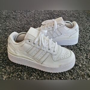 Adidas Forum Bold Stripes Women White Leather Sneakers Size 8.5